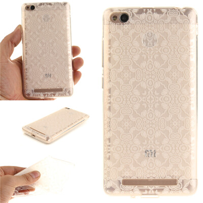 

Half white flowers Pattern Soft Thin TPU Rubber Silicone Gel Case Cover for XiaoMi Red mi 3
