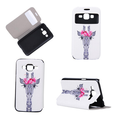 

Giraffe Design PU Leather Flip Cover Wallet Card Holder Case for Samsung Galaxy CORE Prime G360