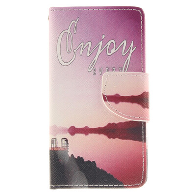 

Seaside scenery Design PU Leather Flip Cover Wallet Card Holder Case for LG Leon