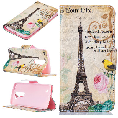 

Paris Tower Design PU Leather Flip Cover Wallet Card Holder Case for LG K7/K8