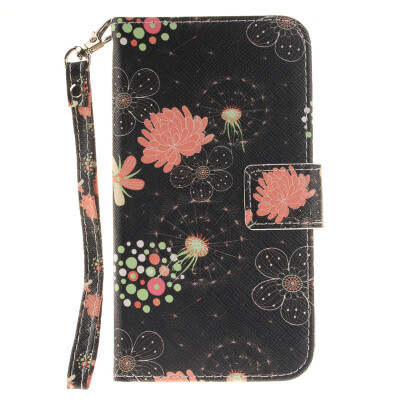 

Colorful flowers Design PU Leather Flip Cover Wallet Card Holder Case for LG K10