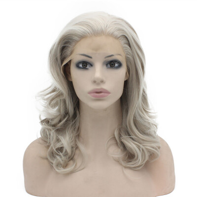 

Iwona Synthetic Hair Lace Front Shoulder Wavy Gray Blonde Wig