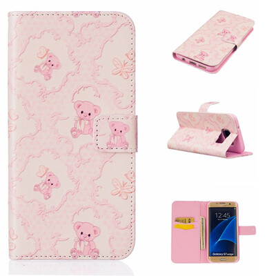 

Little bear Design PU Leather Flip Cover Wallet Card Holder Case for SAMSUNG GALAXY S7 Edge