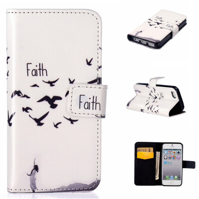 

Faith Design PU Leather Flip Cover Wallet Card Holder Case for IPHONE 5S/5SE