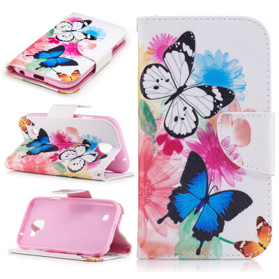 

Two Butterflies Design PU Leather Flip Cover Wallet Card Holder Case for LG K3 2017