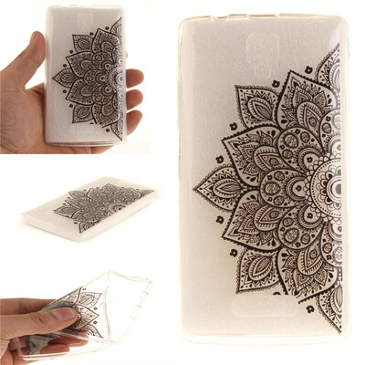 

Black half flower Pattern Soft Thin TPU Rubber Silicone Gel Case Cover for Lenovo A2010