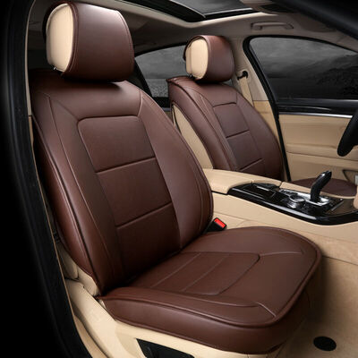

Chi Qin special car seat cushion all-inclusive leather material four seasons universal F18 half bag - coffee car custom factory straight hair