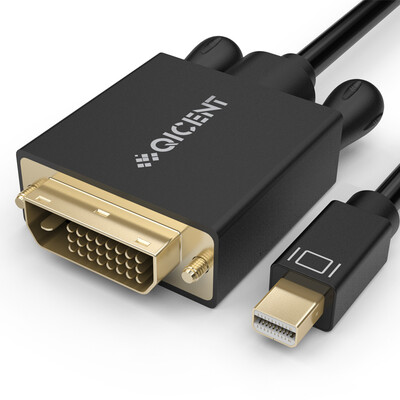 

QIC MTD-20-BK Mini DP to DVI конвертер Mini Displayport адаптер HD интерфейсный кабель Apple MacBook / Air Pro молния интерфейс к ТВ проектор 2 метра