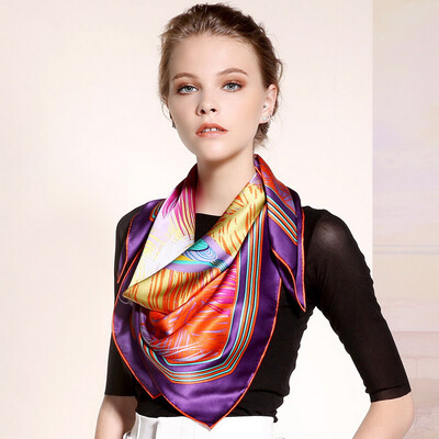

Gemstone Butterfly Silk Silk Scarf Lady Spring Summer Sunscreen Shawl High-grade Silk Scarf 90 90cm 16mm Heavy Satin Gift Box