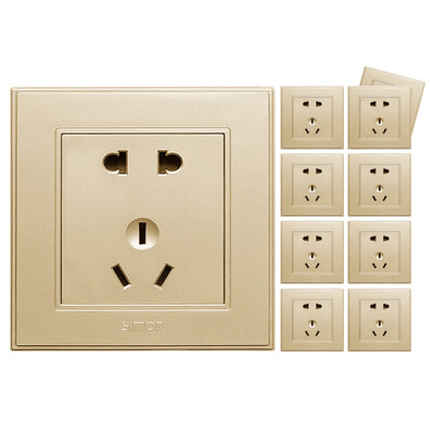 

Simon SIMON switch socket 56C series 16A three hole with switch socket V51682-02 champagne gold