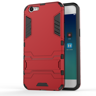 

Red Slim Robot Armor Kickstand Shockproof Hard Rugged Rubber Back Case For OPPO A39