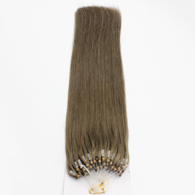 

100 Brazilian Virgin Remy Hair 18 Ash Blonde Double Drawn Straight Micro Bead Loop Ring Hair Extensions 1gs