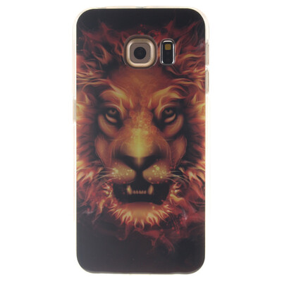 

Flame Lion Pattern Soft Thin TPU Rubber Silicone Gel Case Cover for SAMSUNG GALAXY S6 Edge