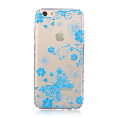 

Blue butterfly Pattern Soft Thin TPU Rubber Silicone Gel Case Cover for IPHONE 6 Plus6S Plus