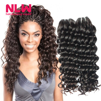 

NLW 10A Brazilian virgin human hair 3 bundles Deep wave hair extensions