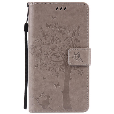 

Gray Tree Design PU Leather Flip Cover Wallet Card Holder Case for MOTO Z FORCE