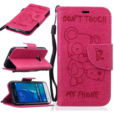 

Rose Bear Embossed PU Leather Wallet Case Classic Flip Cover with Stand Function and Credit Card Slot for SAMSUNG Galaxy J1 2016/J