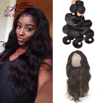 

Hot Pre Plucked 360 Lace Frontal Closure With Bundles Beauty Malaysian Body Wave 360 Lace Frontal With Bundle Natural Hairline