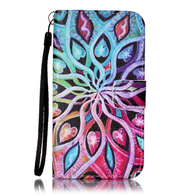 

Flower Design PU Leather Flip Cover Wallet Card Holder Case for SAMSUNG J5