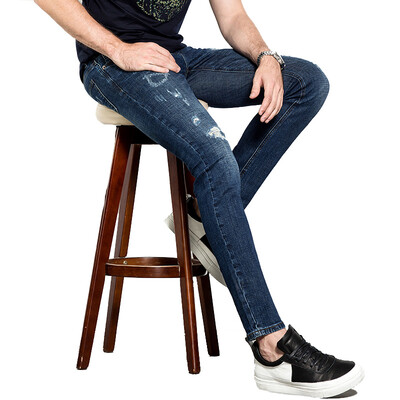 

Пирр Кардин (Пирр Кардин) 695 2017 весны и летом отверстие чернила микро-бомбы мыть случайные вертикальные мужские модные джинсы синих 29 ярдов