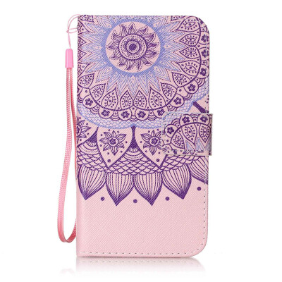 

Purple Sunflower Design PU Leather Flip Cover Wallet Card Holder Case for LG K7/LG M1