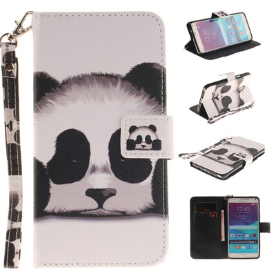 

Panda Дизайн Кожа PU откидная крышка бумажника карты держатель чехол для SAMSUNG GALAXY NOTE 4