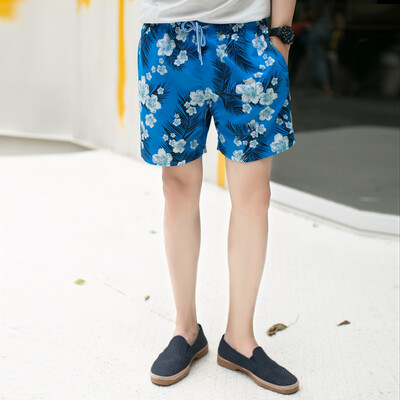 

Magicpower men's casual shorts marine series sky blue men's beach pants QFS16002 sky blue L
