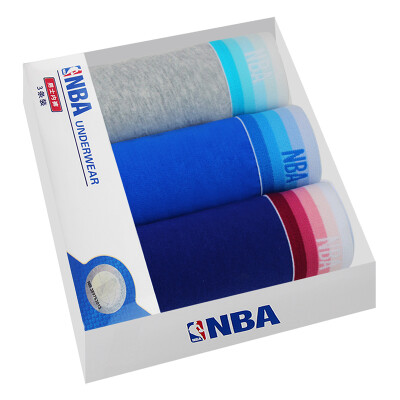 

Jingdong Supermarket NBA underwear men&39s solid color Xinjiang long-staple cotton flat-angle underwear in the waist shorts pants shorts 3 gift box Ma gray possession of blue sapphire blue XL