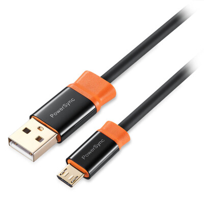 

(PowerSync) CUB2KCRM0005 USB2.0 A public TO Mirco computer data cable two-color round black with orange crown