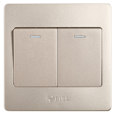 

Bull BULL switch socket G07 series two open single control switch 86 type panel G07K211Y U6 champagne gold