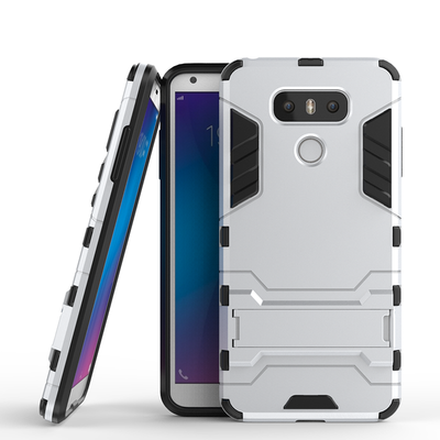 

Серебряный Slim Robot Armor Kickstand Ударопрочный жесткий корпус из прочной резины для LG G6