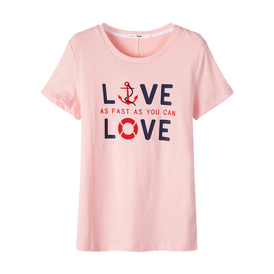 

Semir T-shirt short-sleeved T-shirt female round neck shirt embroidery printing students 12216000011 light gray l