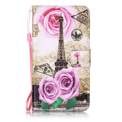 

Flower Tower Design PU Leather Flip Cover Wallet Card Holder Case for LG X Power