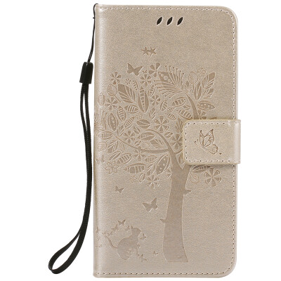 

Gold Tree Design PU Leather Flip Cover Wallet Card Holder Case for SONY Z4