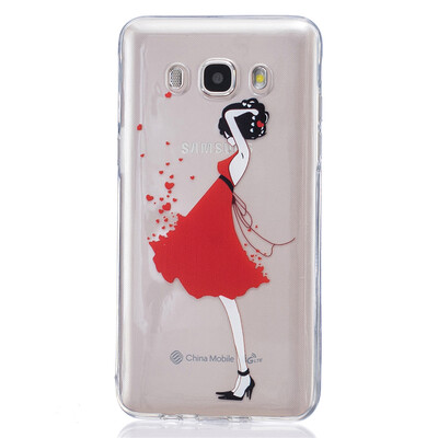 

Red Dress girl Pattern Soft Thin TPU Rubber Silicone Gel Case Cover for SAMSUNG Galaxy J5 2016J510