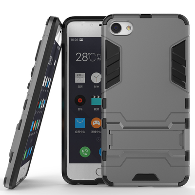 

Серый Slim Robot Armor Kickstand Ударопрочный жесткий корпус из прочной резины для MEIZU U10