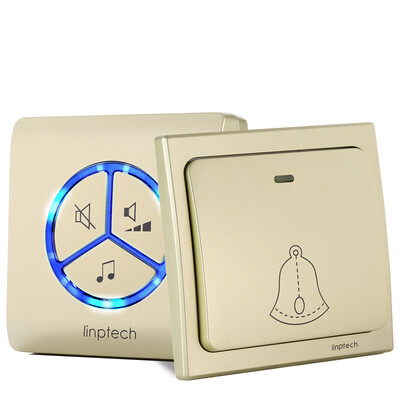 

Lead-technology smart home G1 champagne gold one drag an intelligent self-generating wireless doorbell home remote remote control without battery villa waterproof electronic doorbell
