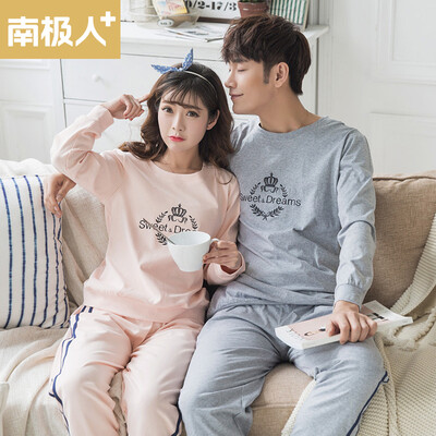 

Antarctic Pajamas Fall Casual Crown Cotton Long Sleeve Couple Home Service T-QL5035 Male Gray XXL Code