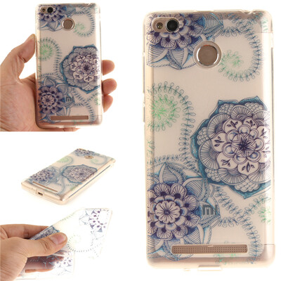 

Blue&green dream flower Pattern Soft Thin TPU Rubber Silicone Gel Case Cover for XiaoMi Redmi 3sRedmi 3XRedmi 3S Prime