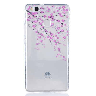 

Peach blossom Pattern Soft Thin TPU Rubber Silicone Gel Case Cover for HUAWEI P9 Lite