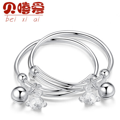 

Bei xi ai baby silver bracelet 999 full silver monkey baby silver bracelet child silver jewelry full moon gift set to send the certificate