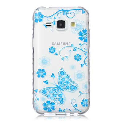 

Blue butterfly Pattern Soft Thin TPU Rubber Silicone Gel Case Cover for SAMSUNG Galaxy J1