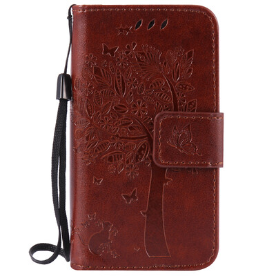 

Brown Tree Design Кожа PU флип крышки Кошелек Карты Держатель чехол для IPHONE 4