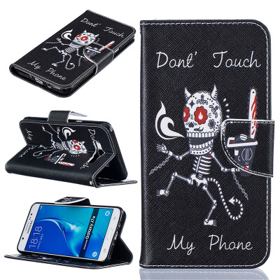 

Bone Design PU Leather Flip Cover Wallet Card Holder Case for SAMSUNG Galaxy J7 2016/J710