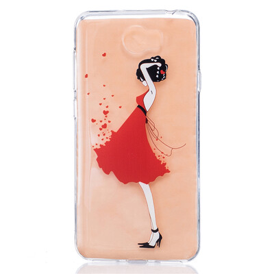

Red Dress girl Pattern Soft Thin TPU Rubber Silicone Gel Case Cover for HUAWEI Y5 II