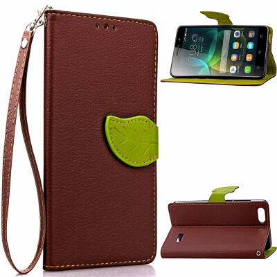 

Brown Design PU Leather Flip Cover Wallet Card Holder Case for Huawei Honor 4C