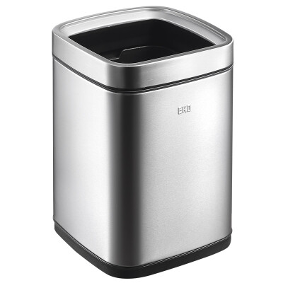 

EKO trash cans household stainless steel double non-covered trash cans European square garbage basket 9088MT (sand steel) 12L