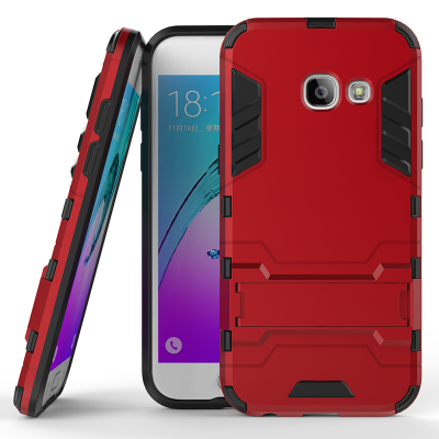 

Красный Slim Robot Armor Kickstand Ударопрочный жесткий корпус из прочной резины для SAMSUNG GALAXY A3 2017/A320