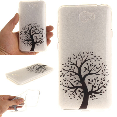 

Round black tree Pattern Soft Thin TPU Rubber Silicone Gel Case Cover for Huawei Y5 II