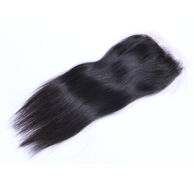 

Free Shipping 100% Human Hair Full Cuticle Silky Straight Lace Closure Free Part Human Hair Closure